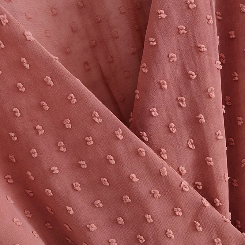 NSZ женское шифоновое платье в горошек мини с v образным вырезом плиссированное