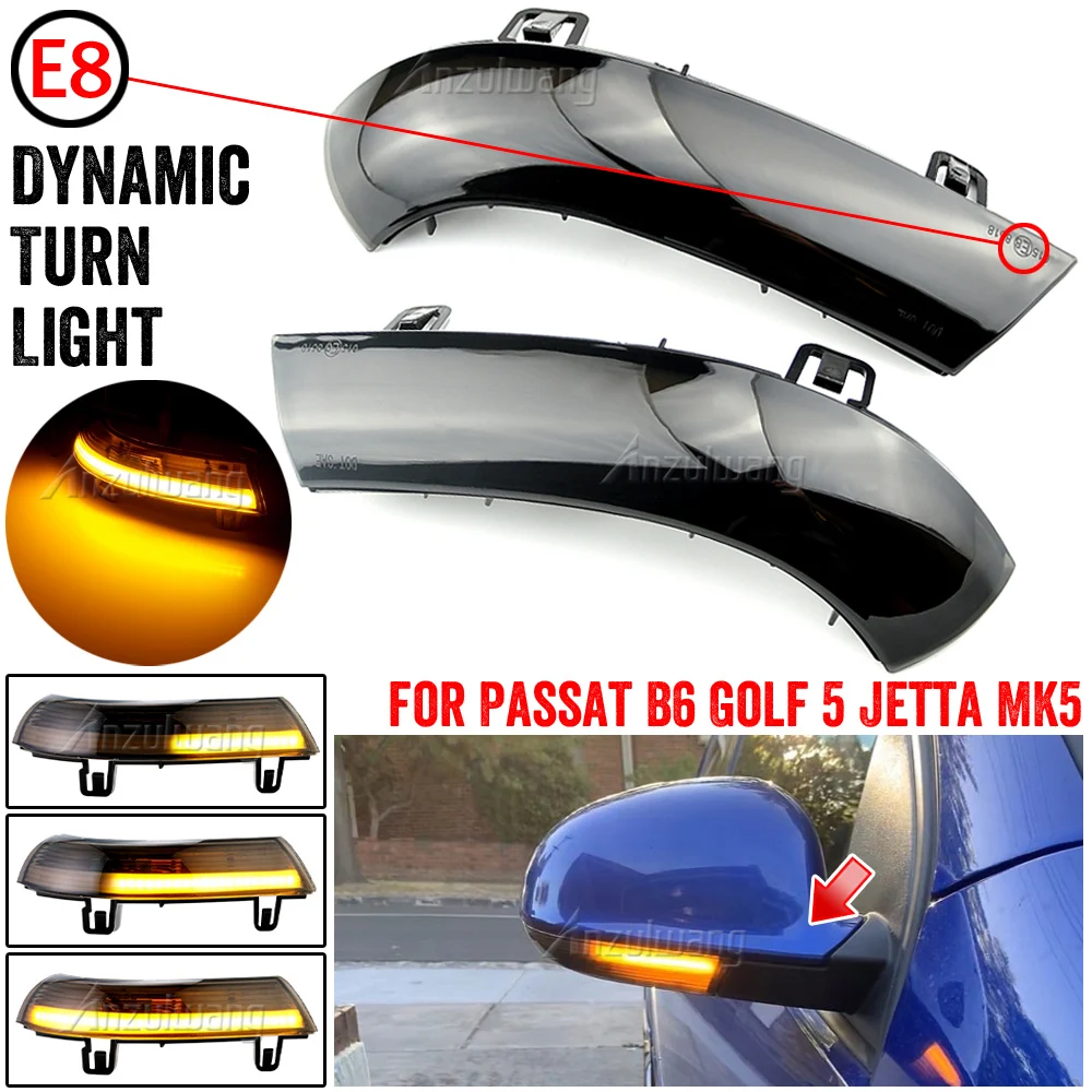 

Water Blink Dynamic Flowing Side Mirror LED Turn Signal Light For VW Passat B5.5 B6 R36 R32 Jetta MK5 Golf 5 GTI Sharan SuperB