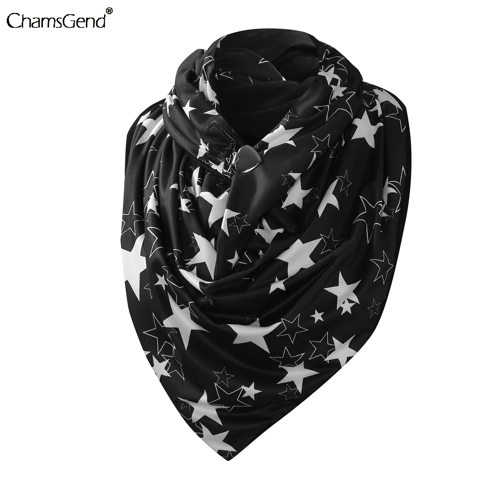 

Women's Warm Scarf Neckerchief Daisy Sunflower Stars Graphic Neck Wraps Winter Warm Pashmina Neck Warmers Scarves with Buckle