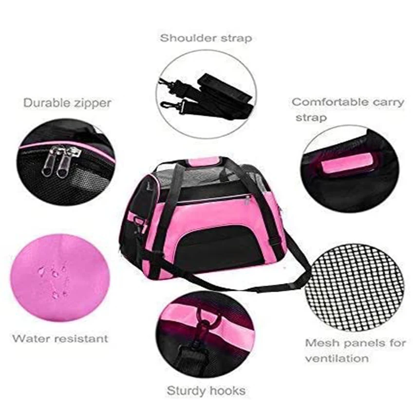 

Pet Travel Portable Bag Backpack Outdoor Handbag Puppy Breathable Mesh Carrier Bags Soft Crossbody Bag For Dog Pet Supplies
