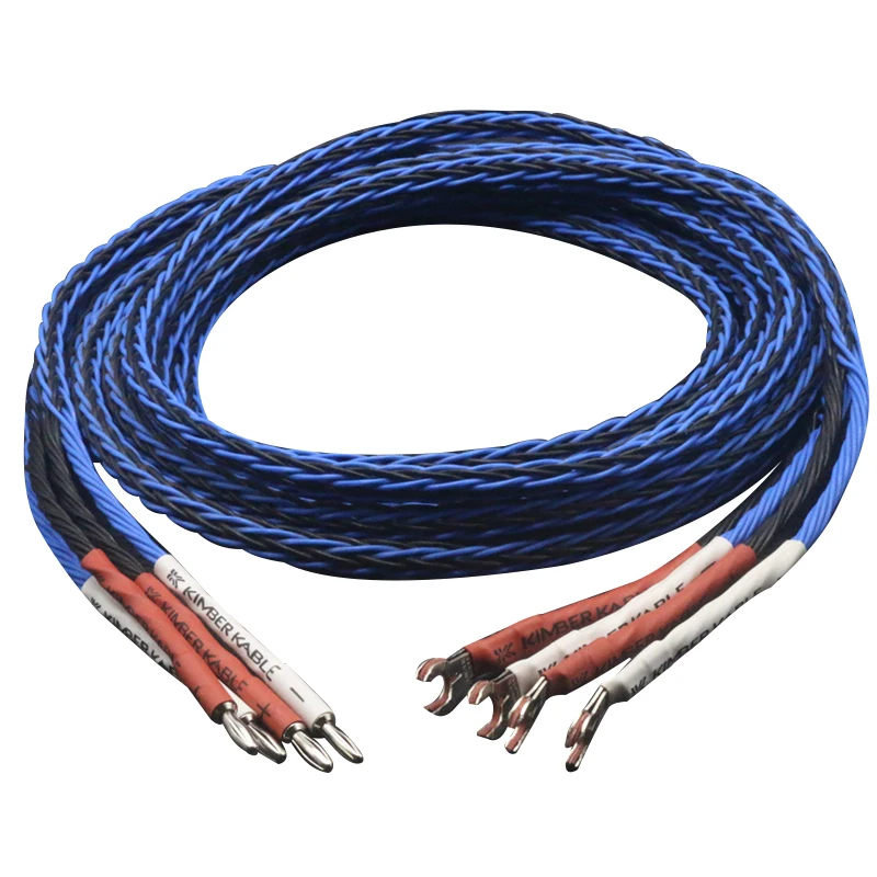 Синий 8 ядерный твист кабель однометровый медный провод OCC для Hi Fi аудио усилителя