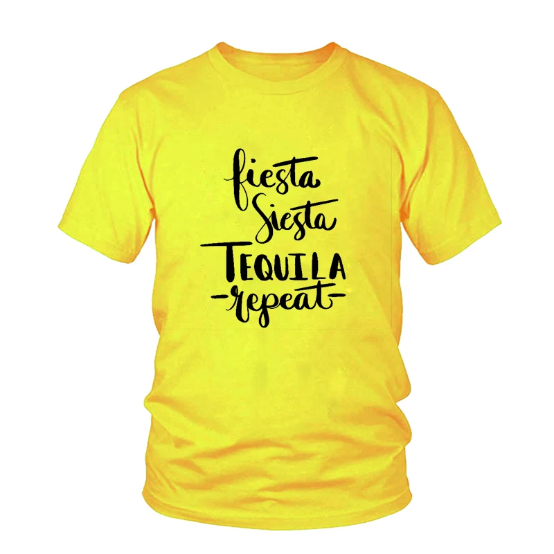 Милые вечерние рубашки для девочек на каникулах и футболка с надписью Fiesta Siesta