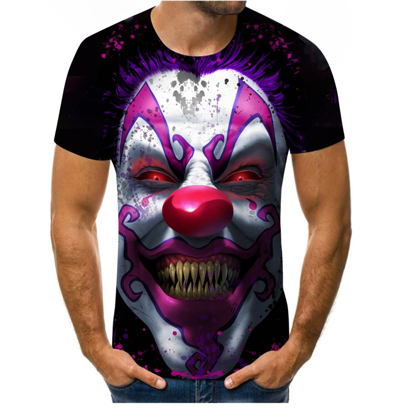 

2021 New Hot-Selling Men's And Women's T-Shirt Fashion 3D Horror T-Shirt Short-Sleeved O-Neck Breathable Oversized T-Shirt