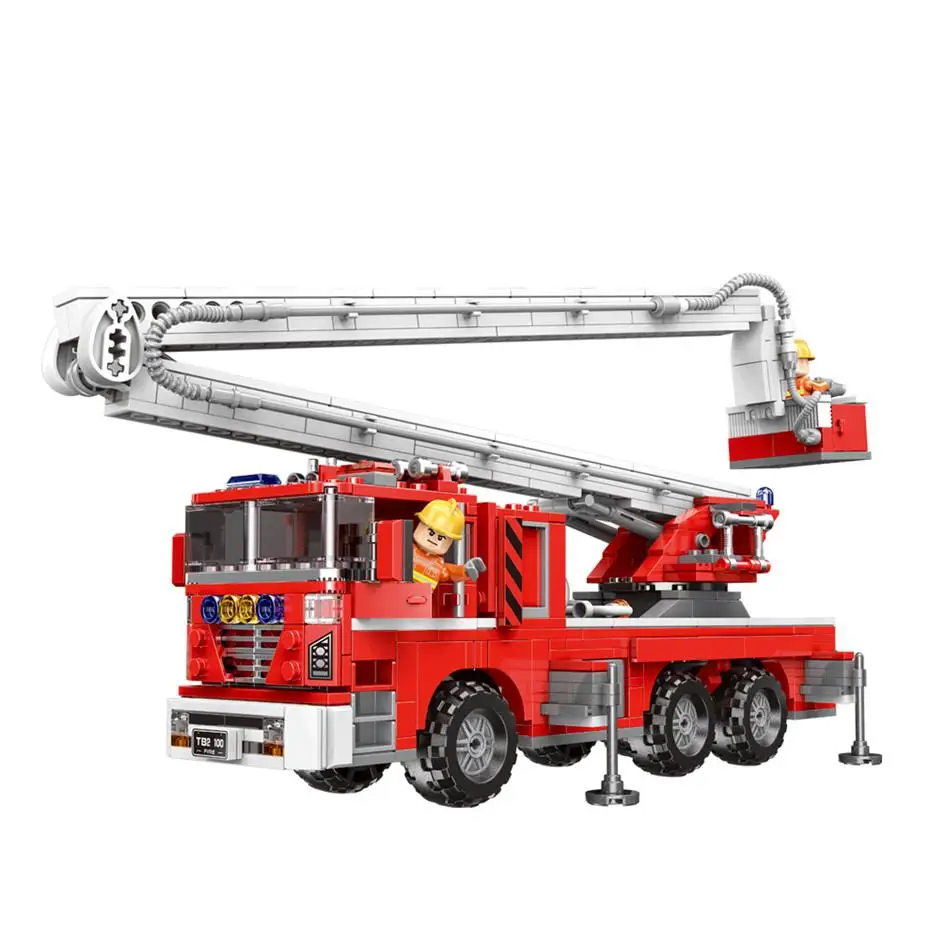 Городская серия подъемный набор &quotпожарная машина&quot строительные блоки с