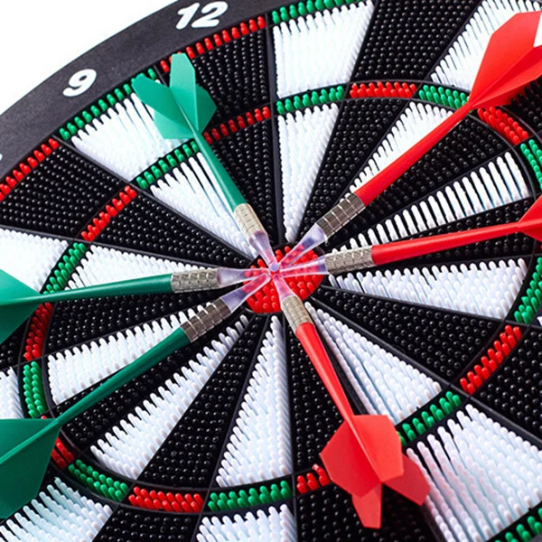

Dart Board 16.4 Inch with 6 Rubber Safety Tip Darts Dartboard Game Set Office Relaxing Sport Family Leisure Time