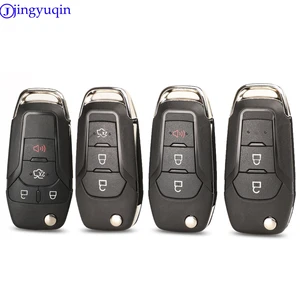 Чехол для автомобильного ключа с дистанционным управлением jingyuqin, чехол для Ford F-150 F-250 Ranger Explorer KA Fiesta Mondeo 23, кнопки