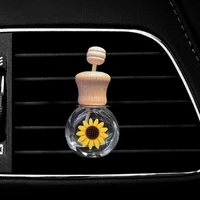 100pcs sunflower car air freshener vent clip essential oil diffuser vent clip empty glass bottle with clip