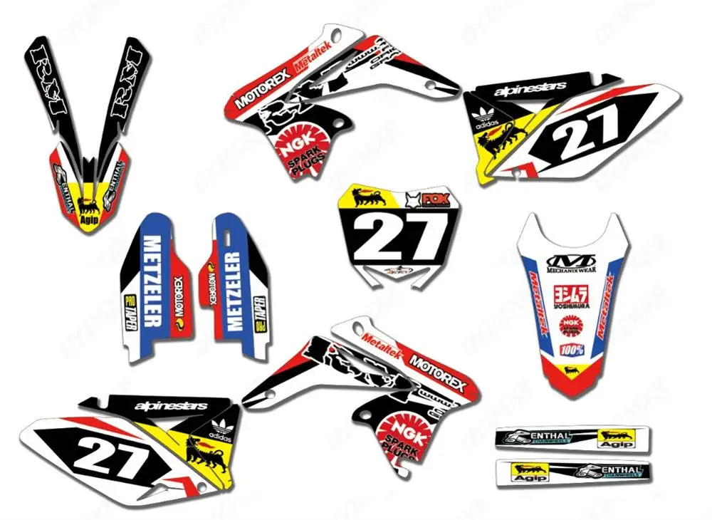 Мотоцикл команда графика и фоны наклейки Наборы для Suzuki RMZ250 RMZ 250 2010 2017|Наклейки