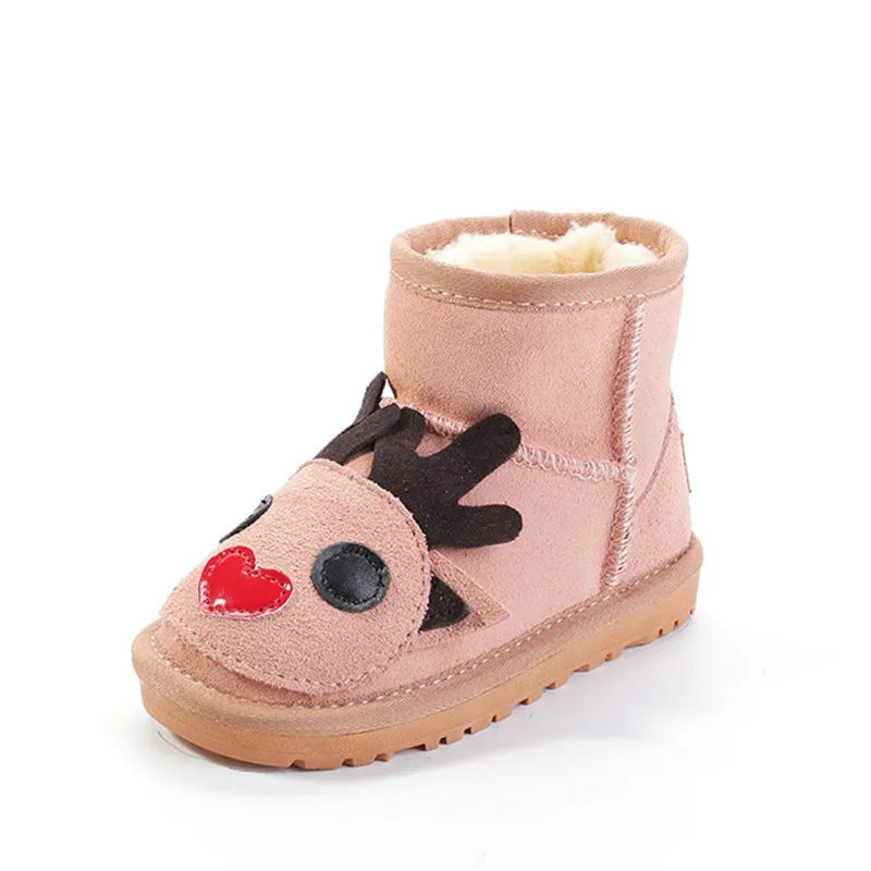 Детские зимние ботинки из натуральной кожи с плюшевой подкладкой | Мать и ребенок