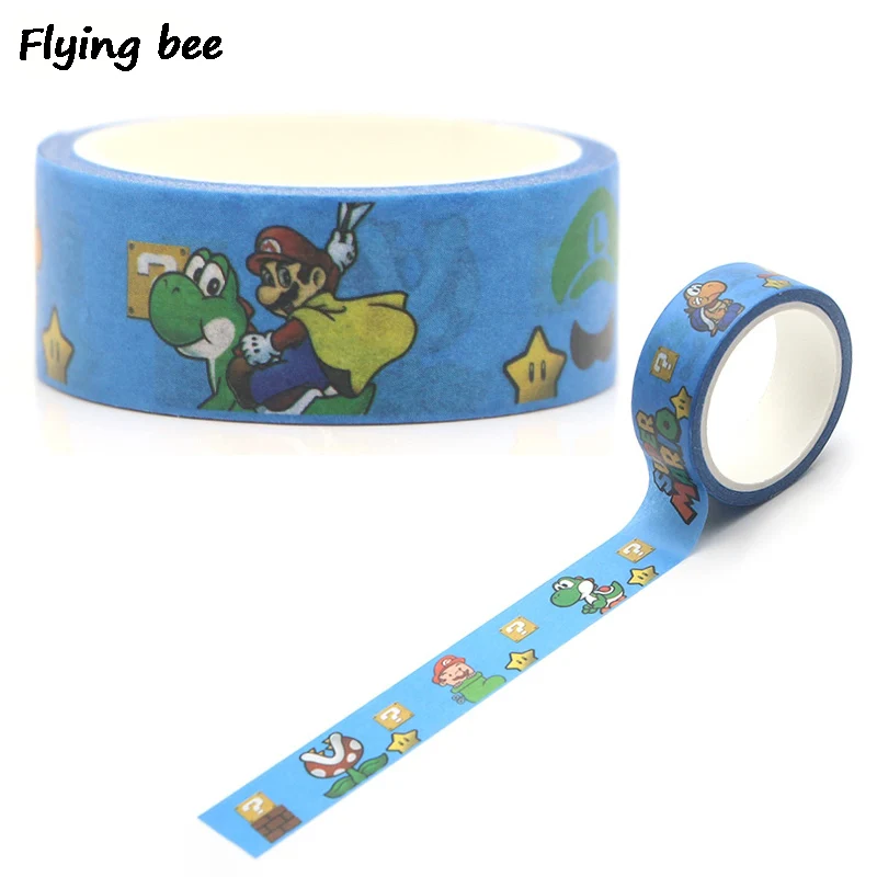Flyingbee 15mmX5m мультфильм васи клейкая лента бумага DIY декоративная Канцтовары
