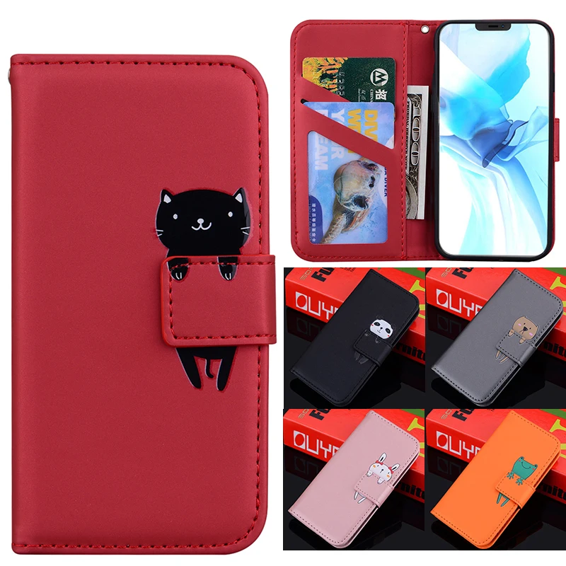 

Cartoon Leather Wallet Case For Huawei P40 Pro P9 P10 P20 P30 lite P Smart 2019 2020 P20lite P30Pro P40Pro Case Stand Flip Cover
