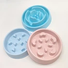 Кормушка для домашних животных, щенок, кошка, едят, пластмассовая миска для кормления, тарелка для домашних питомцев, собака, медленная миска, портативная практичная миска