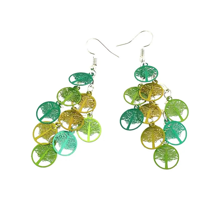 

Девять штук, разноцветные металлические длинные висячие серьги для женщин