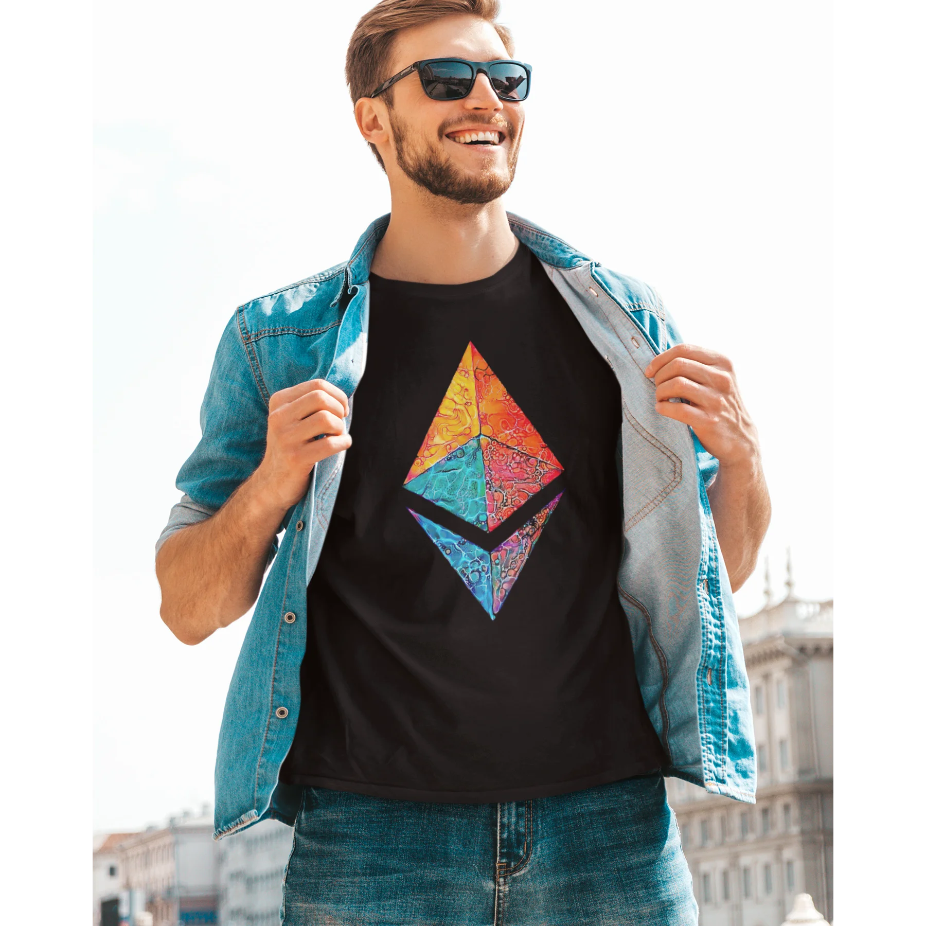 

Ethereum Ether ETH Blockchain Cryptocurrency Crewneck TShirts Crypto Etherium Distinctive Men's T Shirt Hipster Clothing
