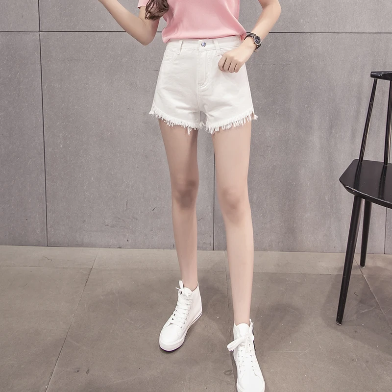 Женские джинсовые шорты после короткой съемки базовые длинные han edition десять