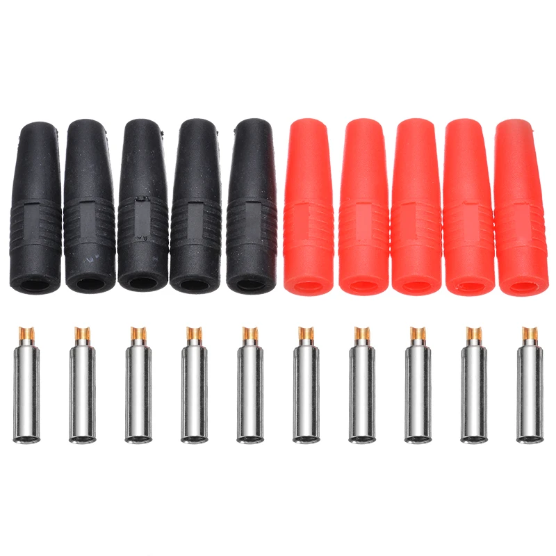 

10pcs 4mm Banana Female Insulated Jack Plug Connector Red+Black Banana Plugs Speaker Cable Connectors