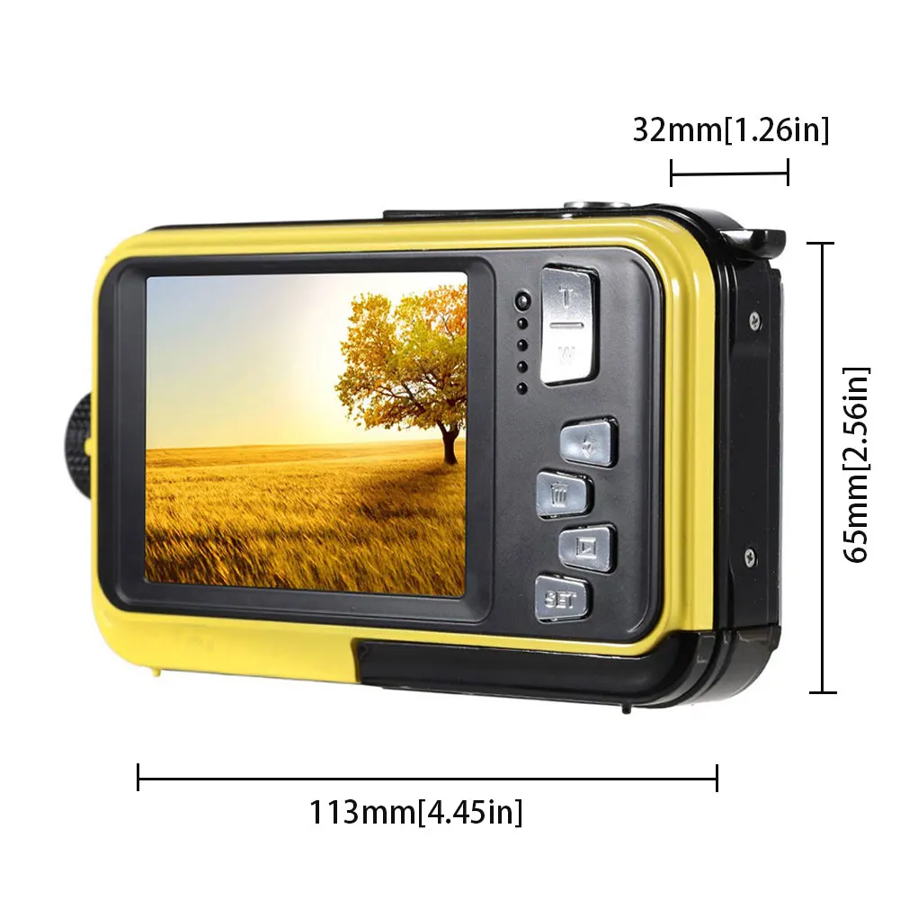 

2021 New Digital Camera Underwater Camera 48MP Waterproof Camera With Dual Screen For Snorkeling Swimming Surfing Drifting 1080p