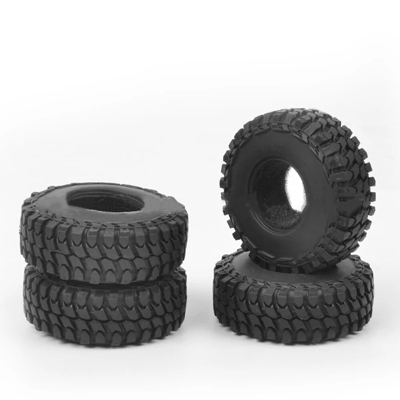 4 шт. черные мини-шины для обода колеса SCX24 AXI00002 AXI00001 AXI90081 RC 1/24 внедорожник