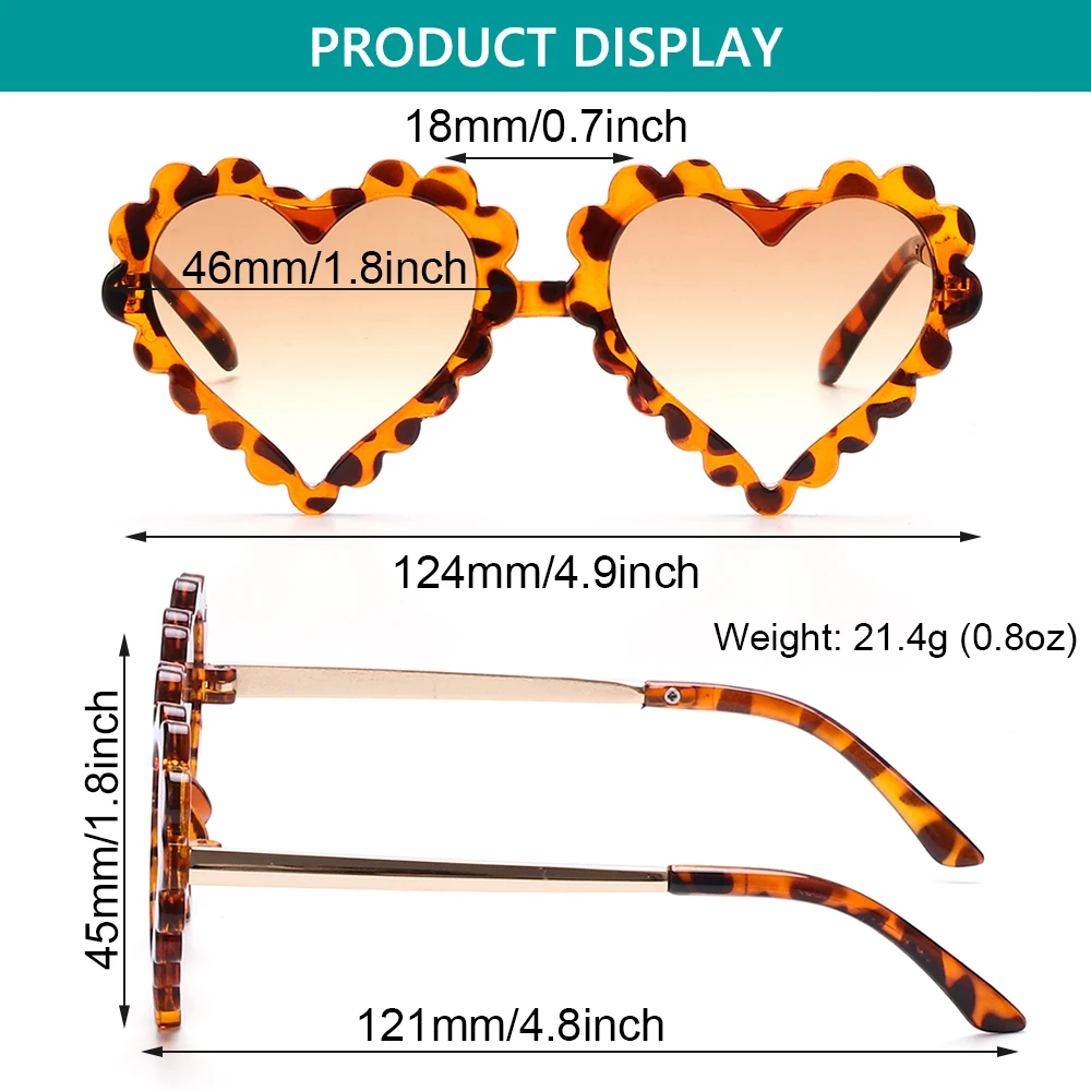 

2021 New Kids Sunglasses Cute Heart-shaped Sun Glasses UV 400 Protection Outdoor Beach Eyewear for Children for Girls Boys 1-8