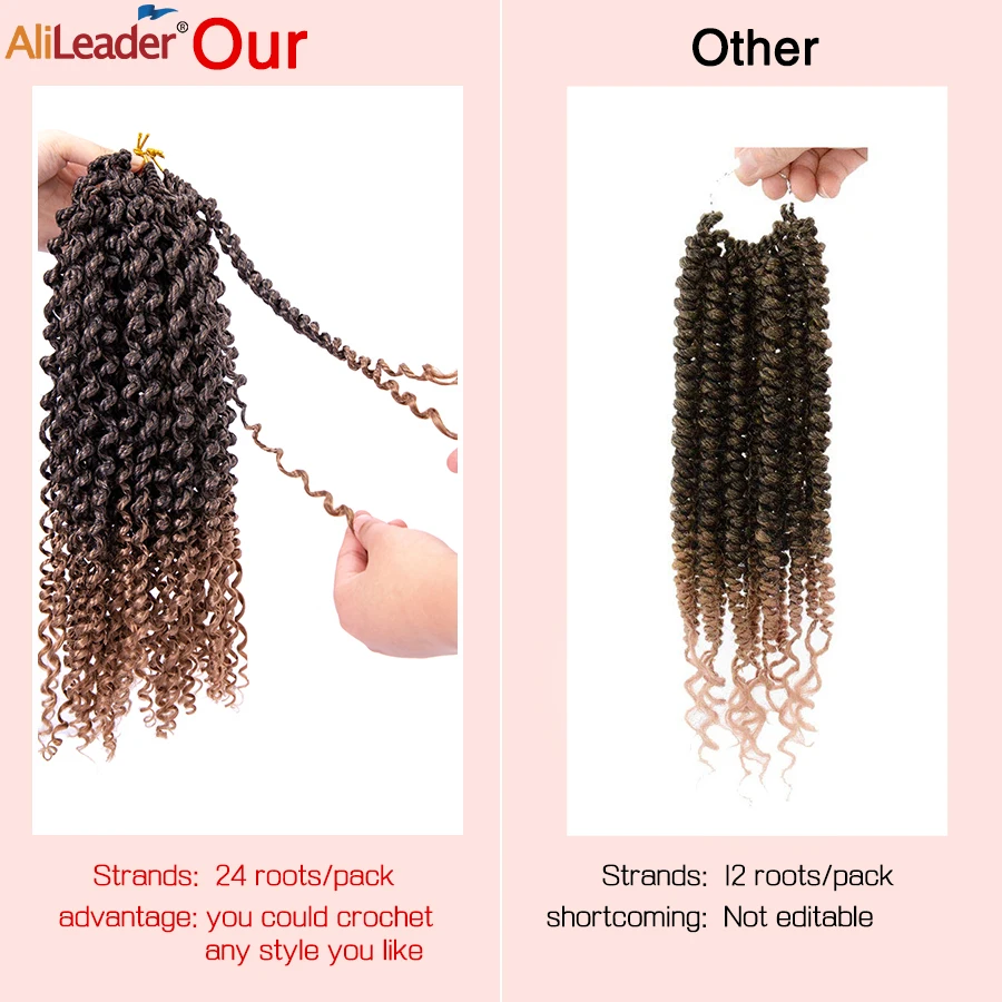 

Alileader 12 Inch Short Curly Senegalese Twist Hair Braids Synthetic Braiding Hair Extensions Pre -Twisted Crochet Hair