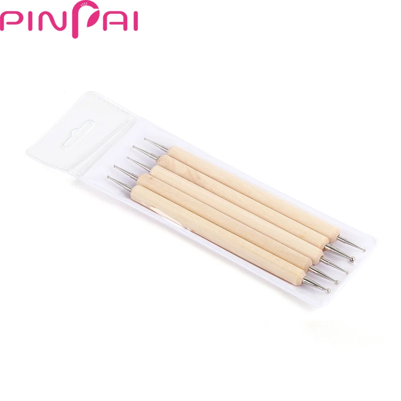 

Nail Art Wooden Dotting Pen 5Pcs/Lot Double Head Manicure Dotting Painting Pen Suit Dotting Tools Set Practical for DIY C004