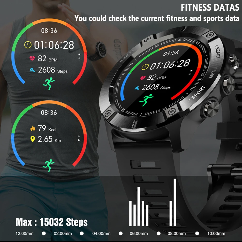

New 2021 sports tracking smart watch heart rate blood pressure health monitoring Smart watch men IP68 for iOS Android xiaomi