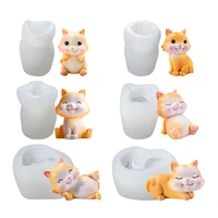 cat silicone mold cute pet mousse cake food grade silicone mold resin mold diy aroma candle mold ice cream mold soap mold