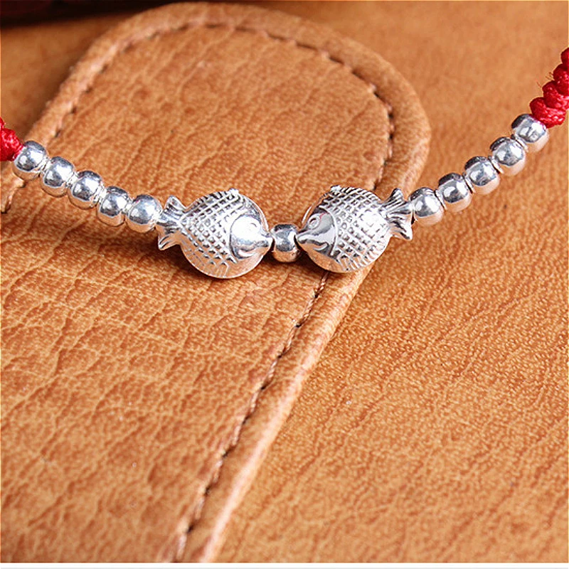 Браслет на удачу с рыбками из серебра 925 пробы|bracelet handmade|handmade banglesshamballa bracelet |
