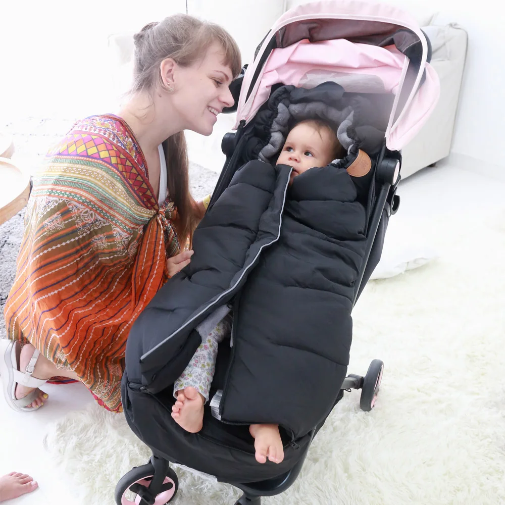 

100cm Baby Sleeping Bag Envelopes Winter Thick Warm Sleepsacks Waterproof Sleepsack For Baby Stroller Infant Footmuff Wheelchair