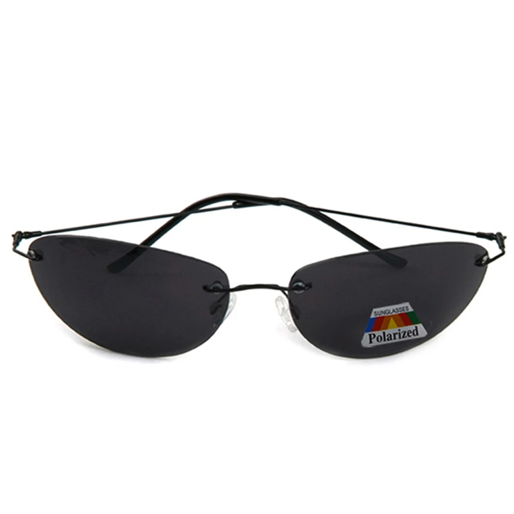 Очки солнцезащитные Мужские поляризационные без оправы модные крутые брендовые