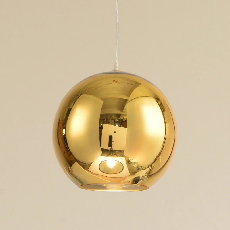 Постмодернизм Позолоченные сферические Стекло подвесной светильник с Гостиная