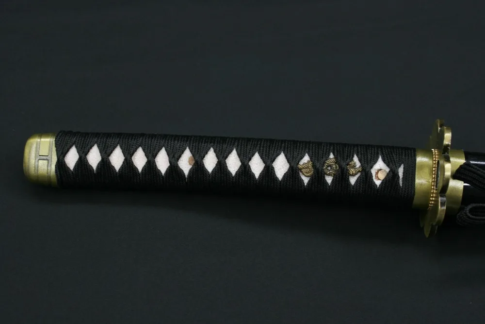 Handmade Shusui One Piece Sword Roronoa Zoro Katana Black T10 Steel Clay-Tempered Red Hamon