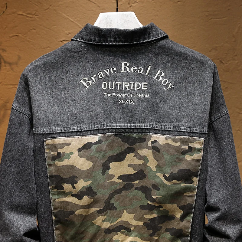 Мужская джинсовая куртка KSTUN камуфляжная с заплатками свободная Повседневная