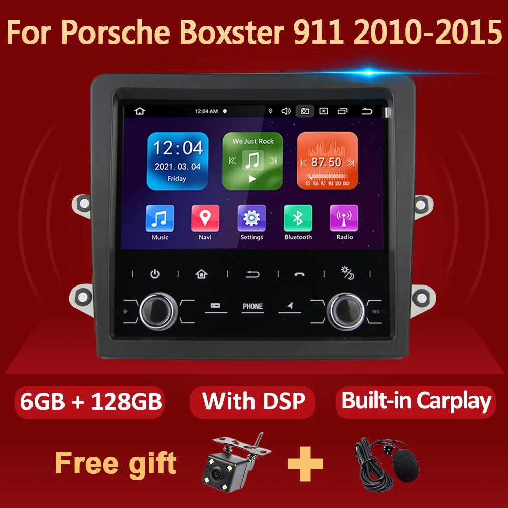 

Автомагнитола Eunavi 6G 128G Android 10 для Porsche Boxster 911 2010 2011 - 2015 мультимедийный плеер с GPS-навигацией Carplay DSP 2 Din