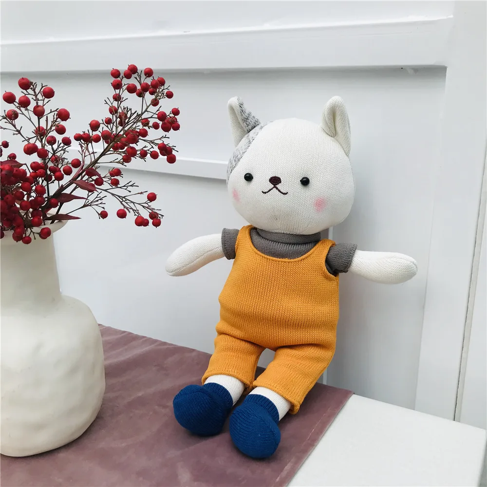 38 см шерстяные Кукла Кролик Плюшевые игрушки вязанное крючком Хлопковые гольфы с