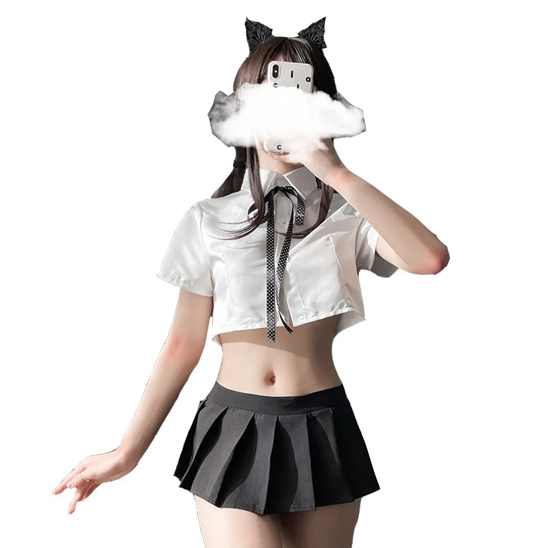 

Новые пикантные симпатичная ученическая одежда сексуальное женское белье-униформа искушение костюм в клетку студент одежда для ночного кл...