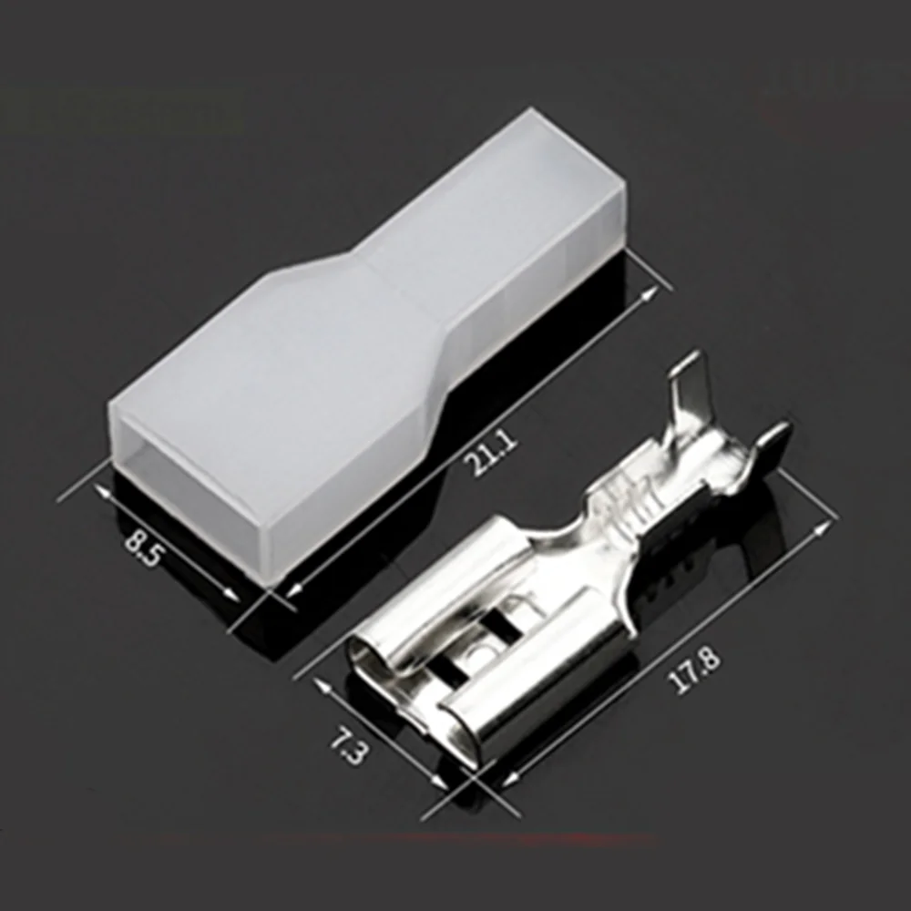 100 комплектов 6 3 мм Женский обжимной терминал провода faston DJ622-D6.3B автомобильный