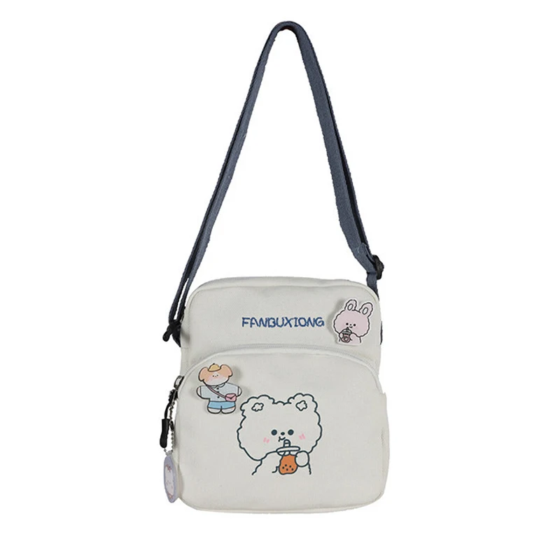 

Women Messenger Bags Korean Fashion Canvas Printed Cute Envelope Bag Student Sweet Cartoon Girls Soft Versatile Shoulder Bag