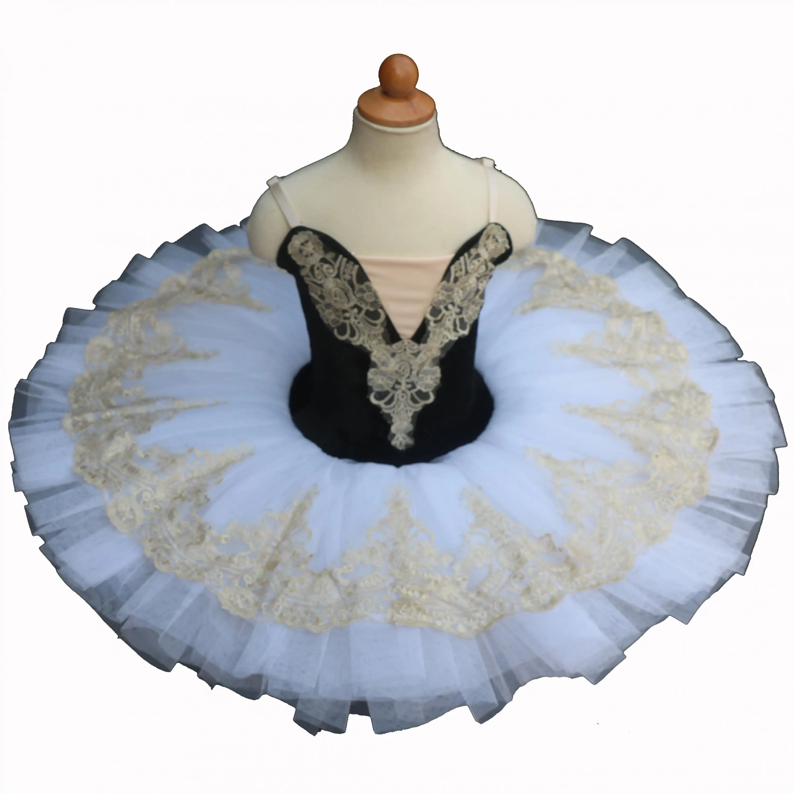 Новинка детский черный топ белая юбка балетное платье блинная юбка-пачка с