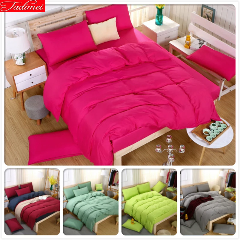 Новый стиль Однотонная одежда Розовый и красный цвет фиолетовый комплект