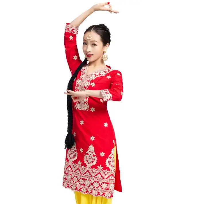 Leng Ha одежда для выступлений индийский сари женщина девушка красивая вышивка Йога