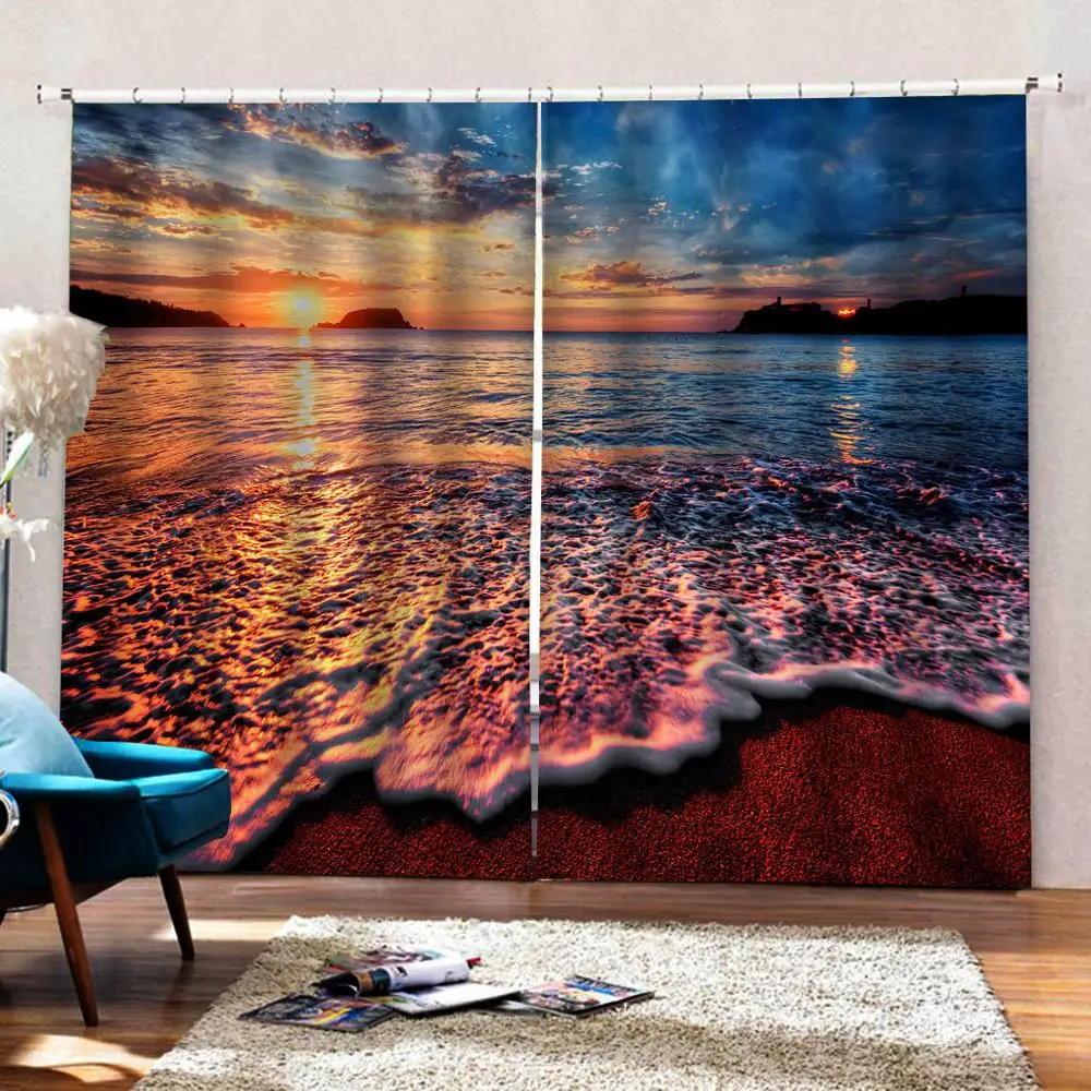 Длинные занавески с распылителем 3D для гостиной спальни затемняющие оконные