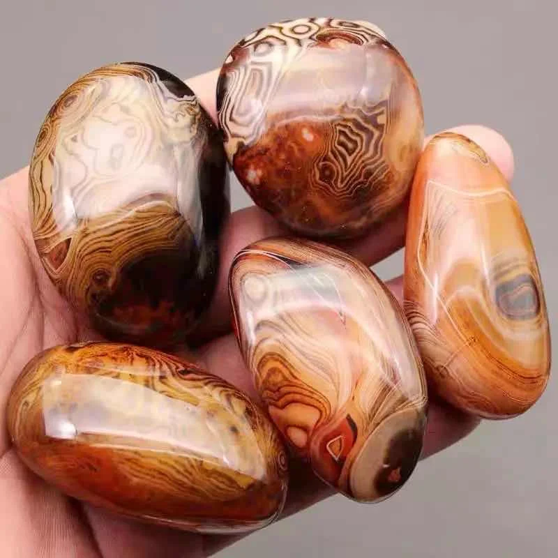 

Натуральный агат, кристалл кварца MOKAGY, пальмовый камень, 1 шт.