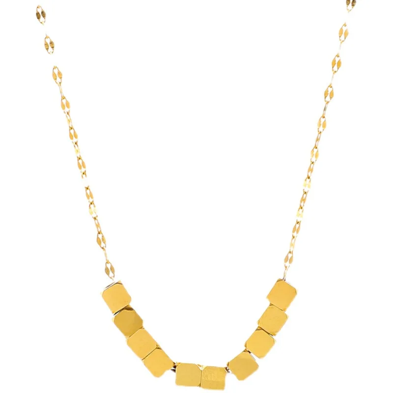 

Non-Fading Small Square Fashion Necklace Female Ins Clavicle Chain Niche Design Sweater Chain Tide Net Red Neck Jewelry