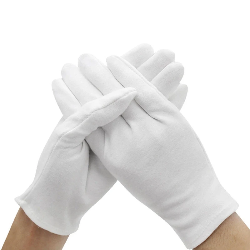 

24 pairs of white cotton gloves, labor protection etiquette work driving, cotton non-slip cloth gloves, wear-resistant