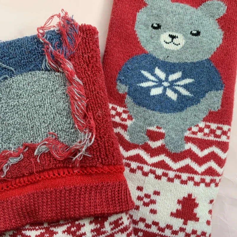 Рождественские носки женские хлопковые теплые махровые с милыми мультяшными