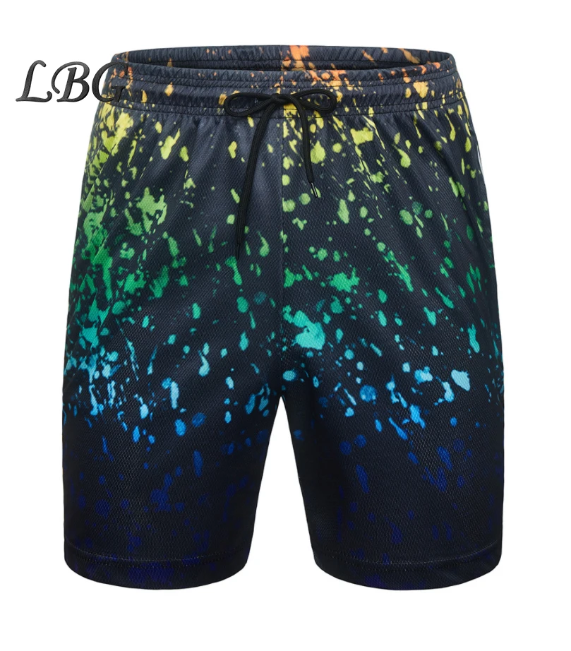 

Summer Print Shorts Men Drawstring Casual Sunga Masculina Loose Quick Dry Board Shorts Elastic Waist Usa Beach Shorts