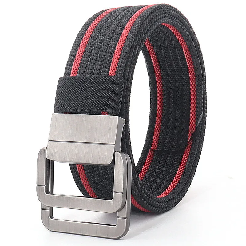 

Fashion Men Belts Double Rings Metal Slide Buckle Canvas Breathable Cowboy Jeans Accessories Outdoor Waist Strap Unisex Cinto