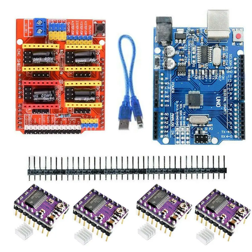 Litake UNO R3 Board for Arduino Compatible + CNC V3 Shield 4x DRV8825 Driver | Инструменты