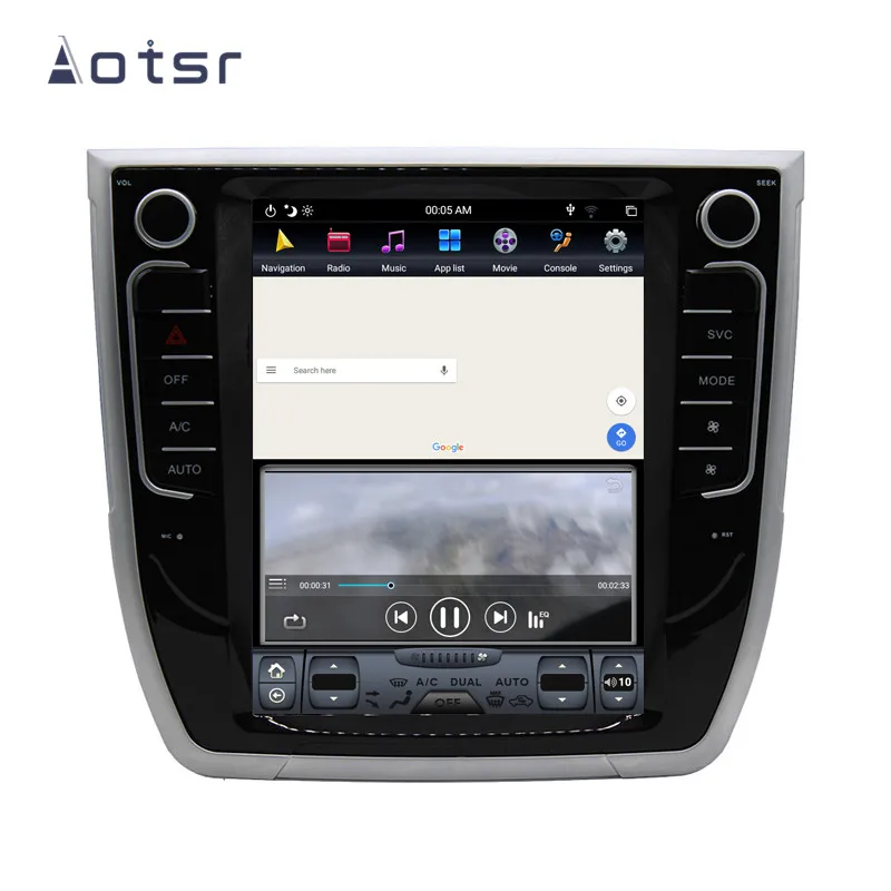 Автомобильный DVD плеер Aotsr Tesla с вертикальным экраном 10 4 дюйма Android 8 1 GPS навигацией